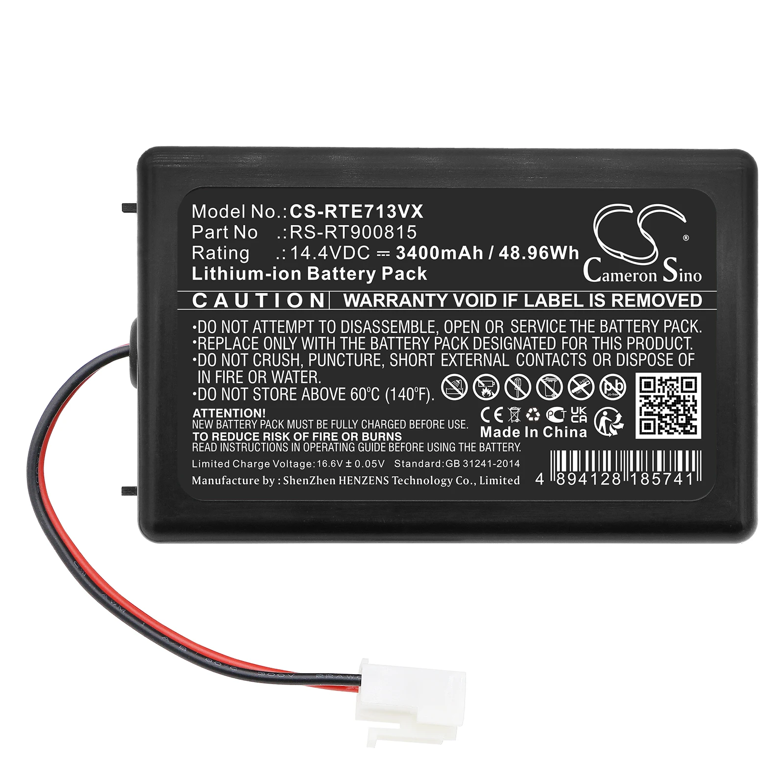 

Vacuum cleaner battery 3400mAh Li-ion 14.4V 48.96Wh Battery for Rowenta Smart Force Extreme RR7 RR7157WH RS-RT900815