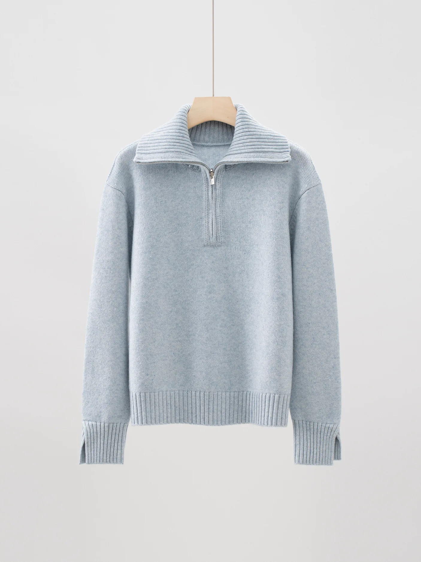 

Женский осенне-зимний новый водолазка в рубчик, кашемировый шерстяной пуловер с полумолнией, свитер