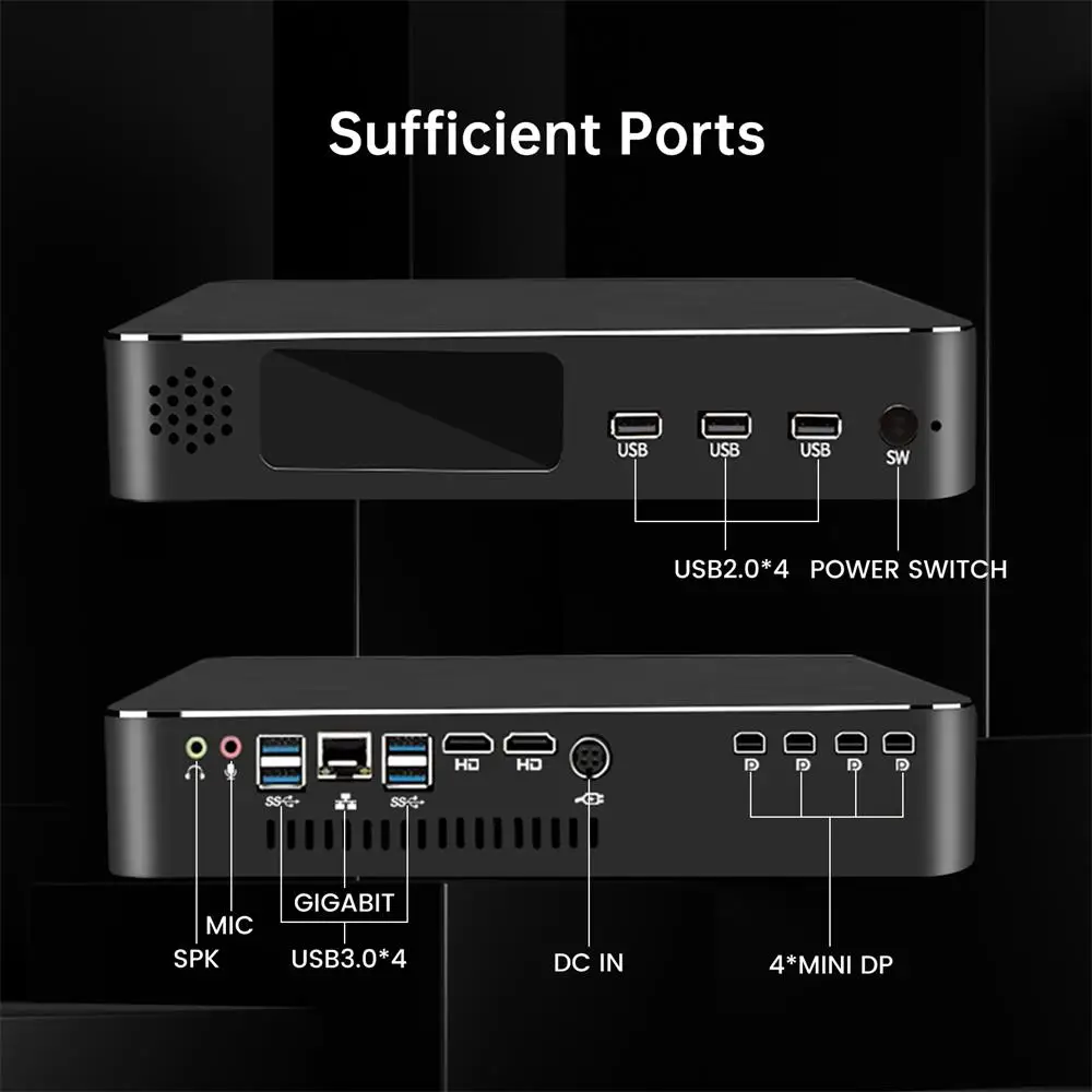 Msecore Mini computadora de escritorio con E3-1231V3 16G RAM 1T SSD P1000 Gráficos dedicados para edición de vídeo de diseño gráfico