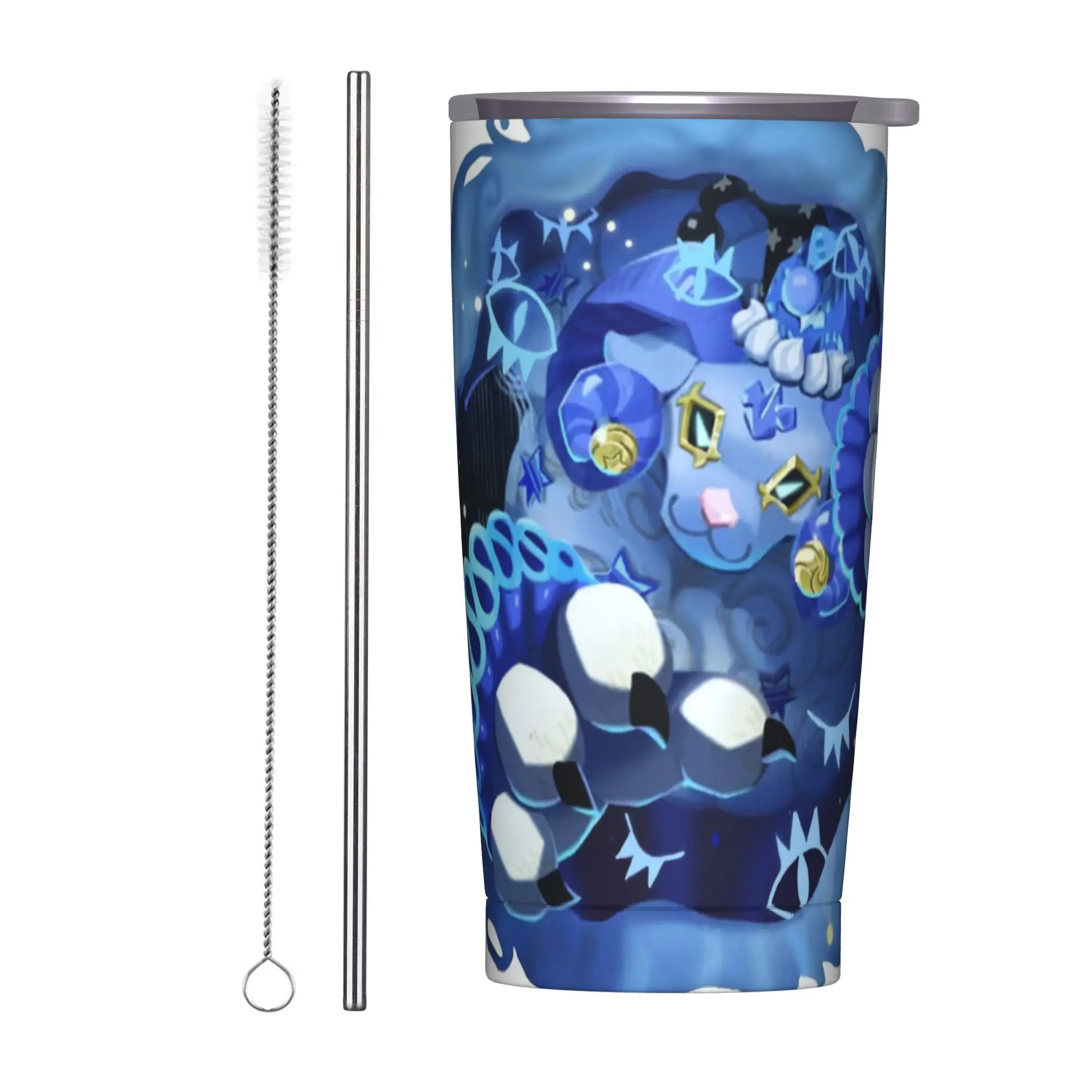 Beast Raid Sheep of Lies Insulated Tumbler with Straws Lid Cookie Run Kingdom Stainless Steel Coffee Mugs Car Bottle Cup, 20oz