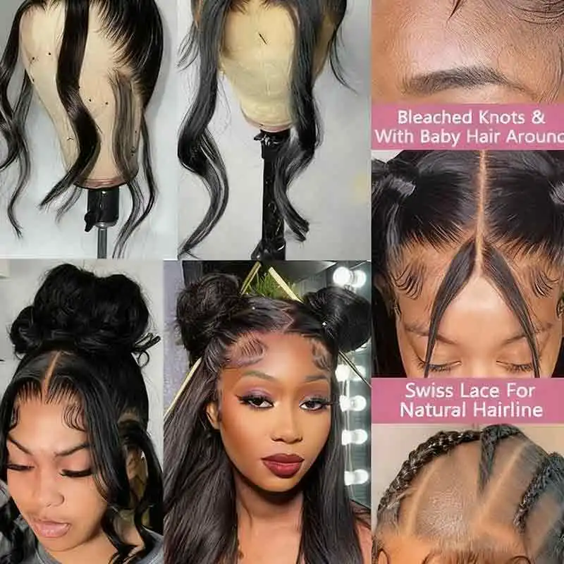 Lafino Wig 360 Full Lace Wig Human Hair Pre Plucked Hd Body Wave 230 Density Lace Wig 360 Lace Frontal Wigs Invisible Drawstring image 6