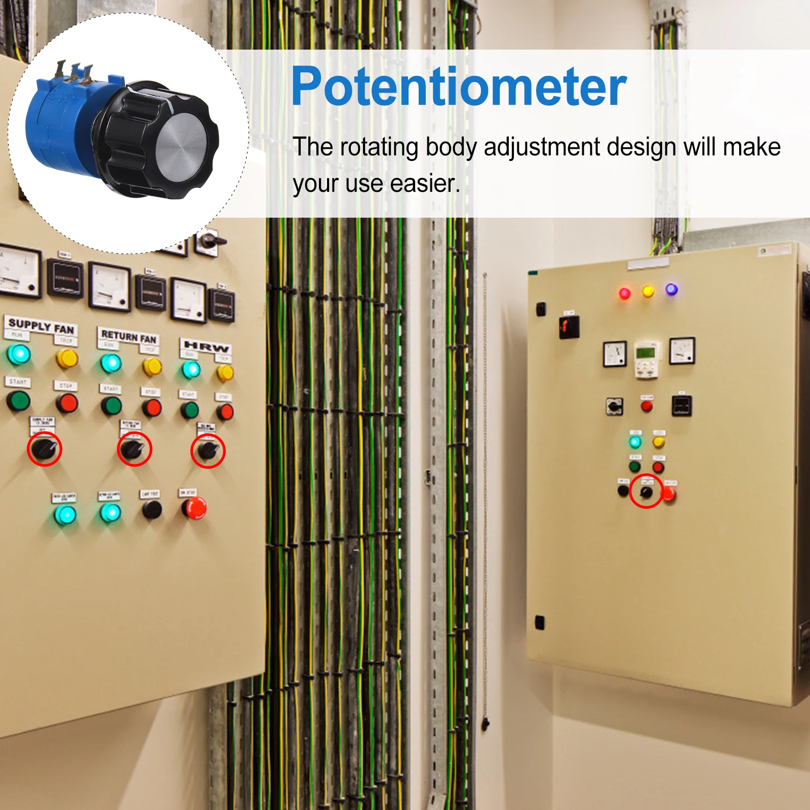 Plastic Potentiometer Knob Trimmer Resistor Accessorries Inverter Tools Motor Control Adjustment Electrical Resistance
