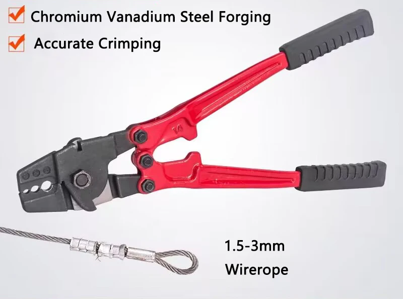 1.5-3mm Wirerope Manual Crimping pliers Accurate Crimping Aluminum sleeve pliers Steel wire rope Aluminum sleeve Crimping pliers