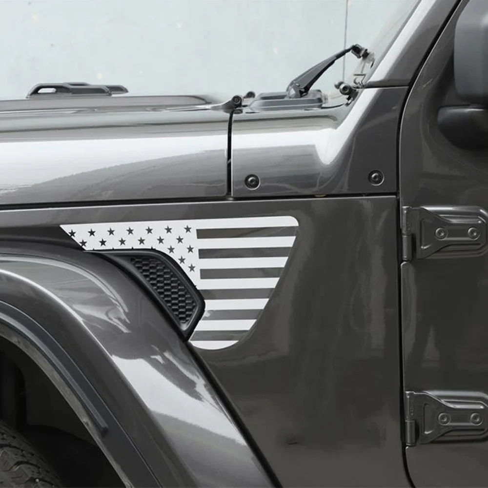 2pcs/set Sticker Black Fender Flag For Jeep Wrangler JL/JT Gladiator 2018-2020 Leaf Sticker Brand New Hot Sale