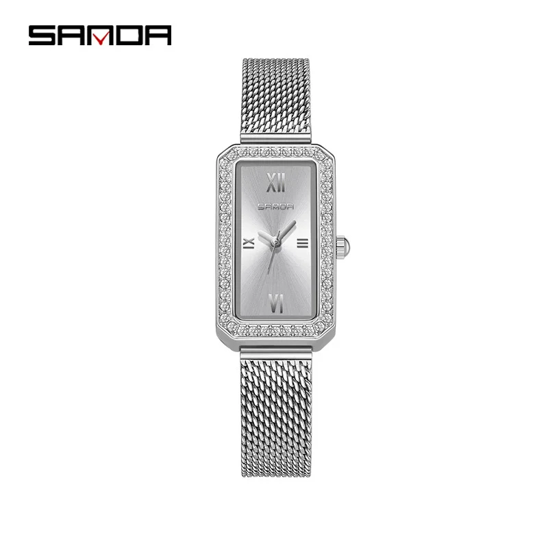 SANDA 1122 Elegant Ladies Quartz Watches Simple Fashion Waterproof Leather Strap Small Dial Casual Ladies Wristwatch reloj mujer