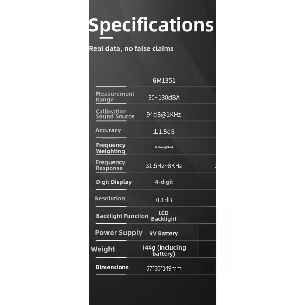 GM1351 Digital Noise Monitor with Adjustable Sampling Interval and Continuous Mode for Extended Duration Measurements
