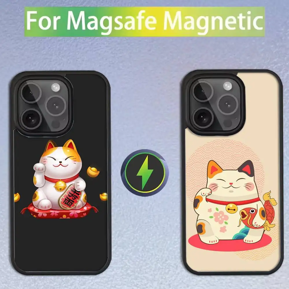 

Maneki Neko Lucky Cat For iPhone 11,12,13,14,15,16,17,Pro,Max,Plus,Mini,SE4,E Phone Case With Magsafe Wireless