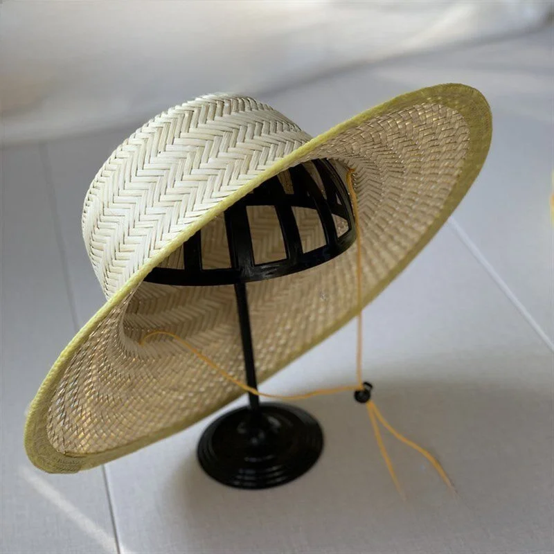 

Мужская соломенная шляпа для рыбалки и активного отдыха, солнцезащитная, с широкими полями, из бамбукового плетения, для защиты от солнца, для сбора чая, стильная