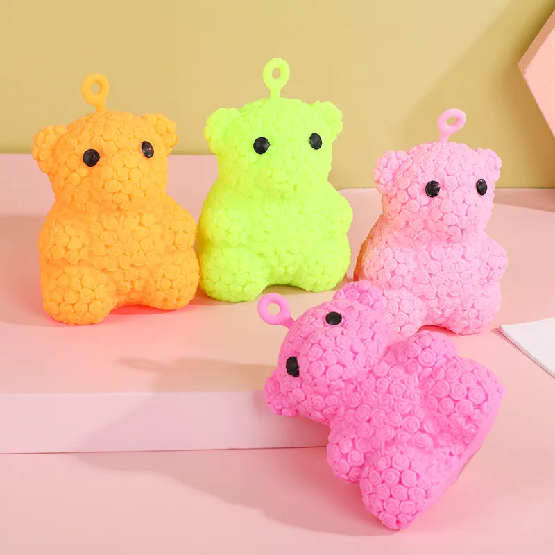 اسفنجي الكرتون وامض الدب الوردي ضغط الفراء الكرة قرصة مضحك لطيف متوهجة كرات الحيوان الحسية تململ الضغط لعبة أطفال #2