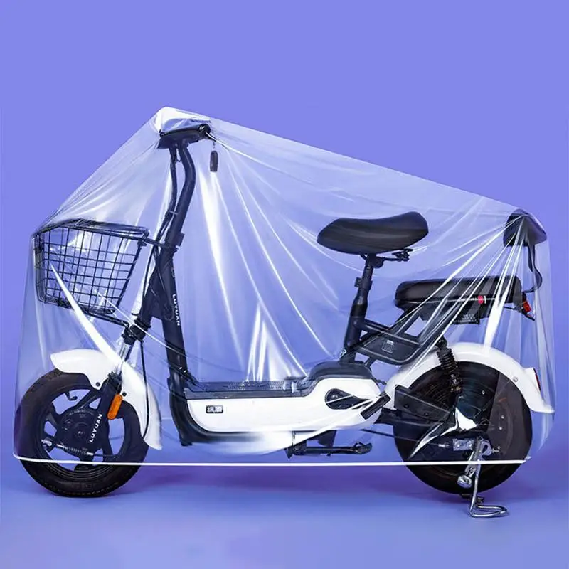 

Чехол для мотоцикла, утолщенный, прозрачный, защитный, всесезонный, для улицы, водонепроницаемый, для велосипеда, скутера, от дождя и пыли