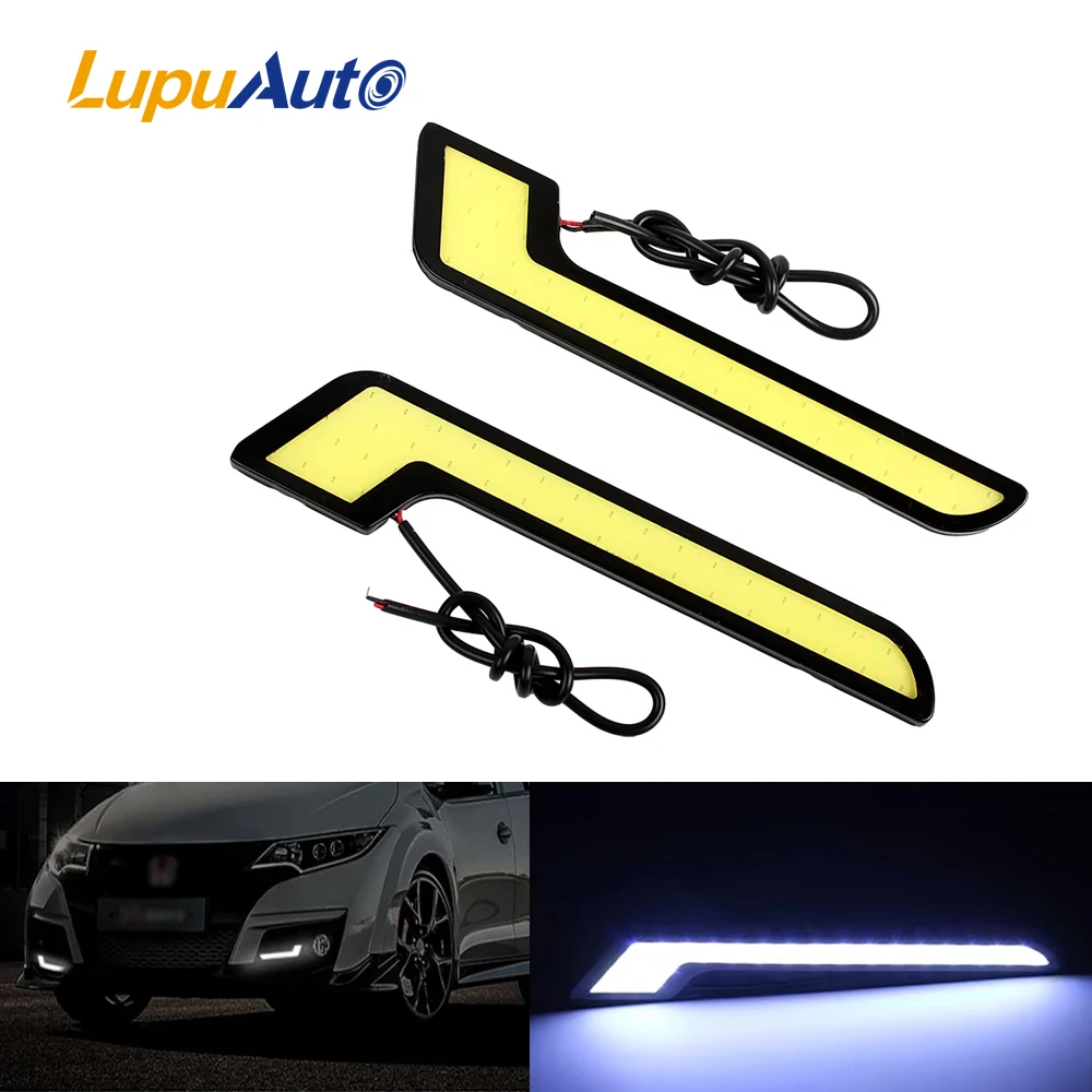 2Pcs Super Bright L-Shape COB DRL LED Daytime Running Light for Car Offroad SUV Auto LED External Driving Fog Lamp Car Light