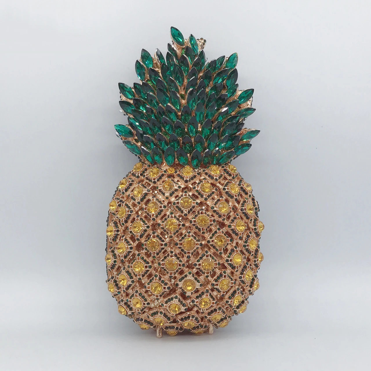 

Fashion Pineapple Evening Clutch Bags Purse Golden Rhinestone Designer Luxury Women Party Clutches Shoulder Bag Wedding Handbags