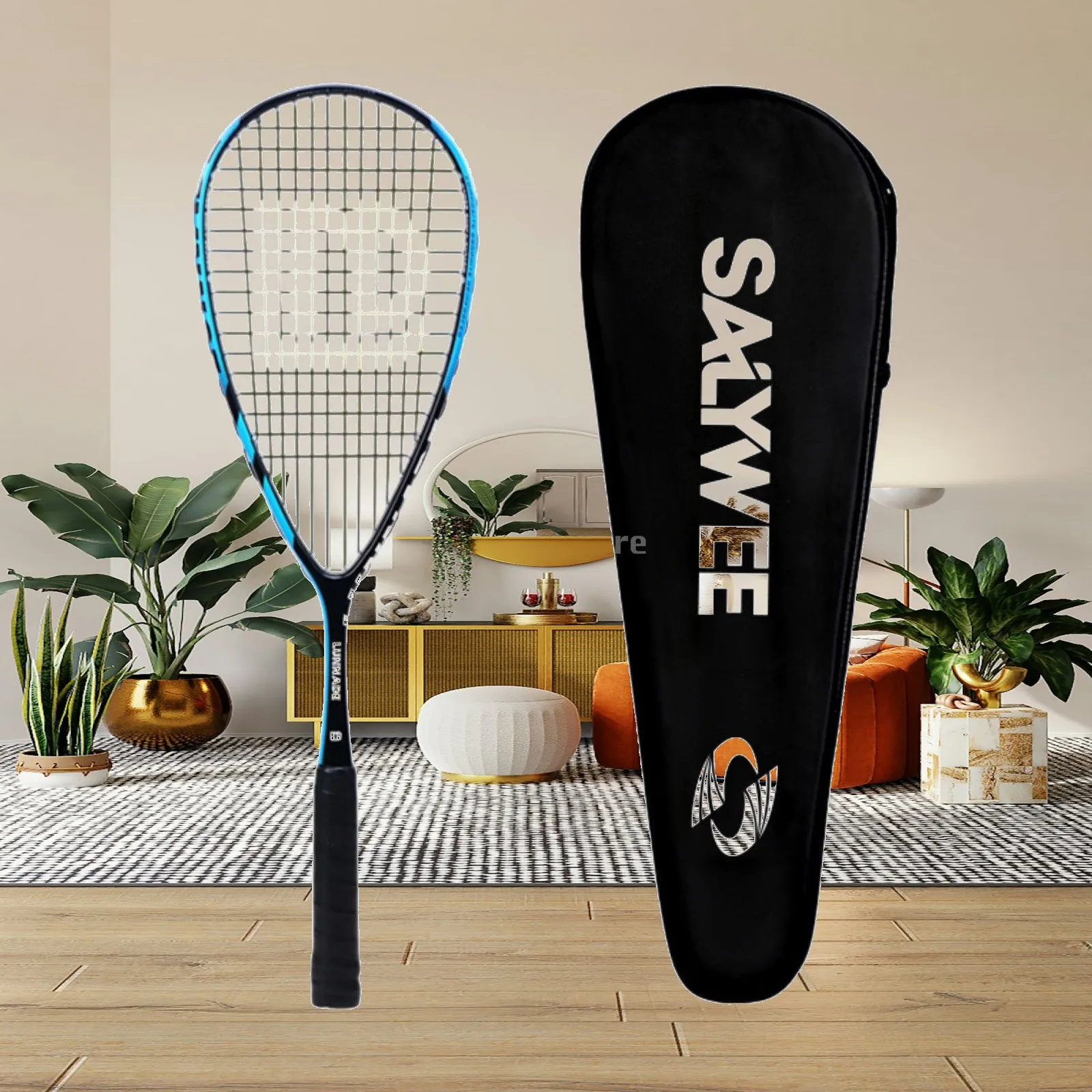 Carbon Fiber Frame Squash Racket Equipment Multifunction Tear Drop Squash Racquet Training Paddle for Park Outdoor Traveling