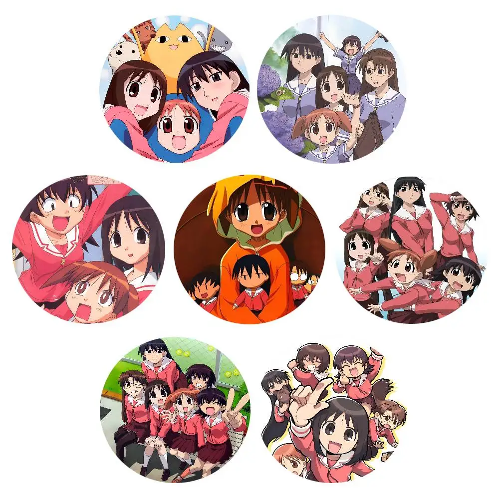 Azumanga Daioh أنيمي شارات شارة مستديرة صفيح عملة بروش الملابس على ظهره اكسسوارات التلبيب دبوس