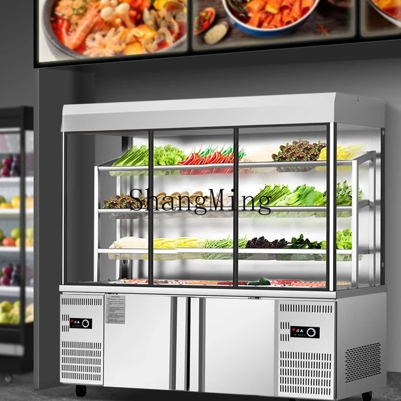 

ZYY fresh-keeping display cabinet commercial refrigerated vertical vegetable freezer air curtain freezer