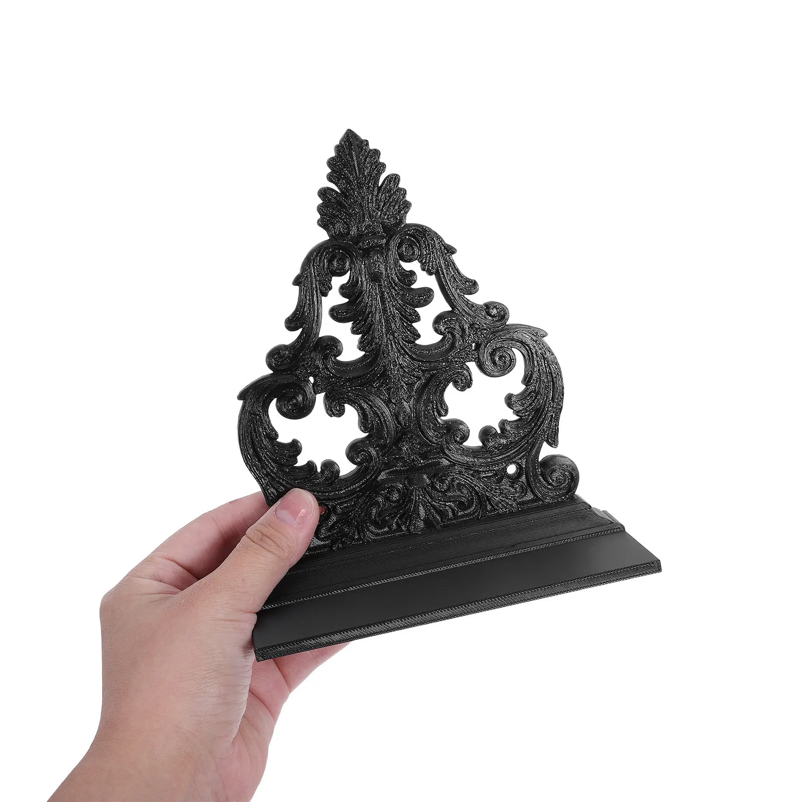 Dark Vintage Wall Shelf Ornate Carved Corbel Decorative Floating Shelf Display Ledge for Vinyl Records Small Plants Gothic Wall