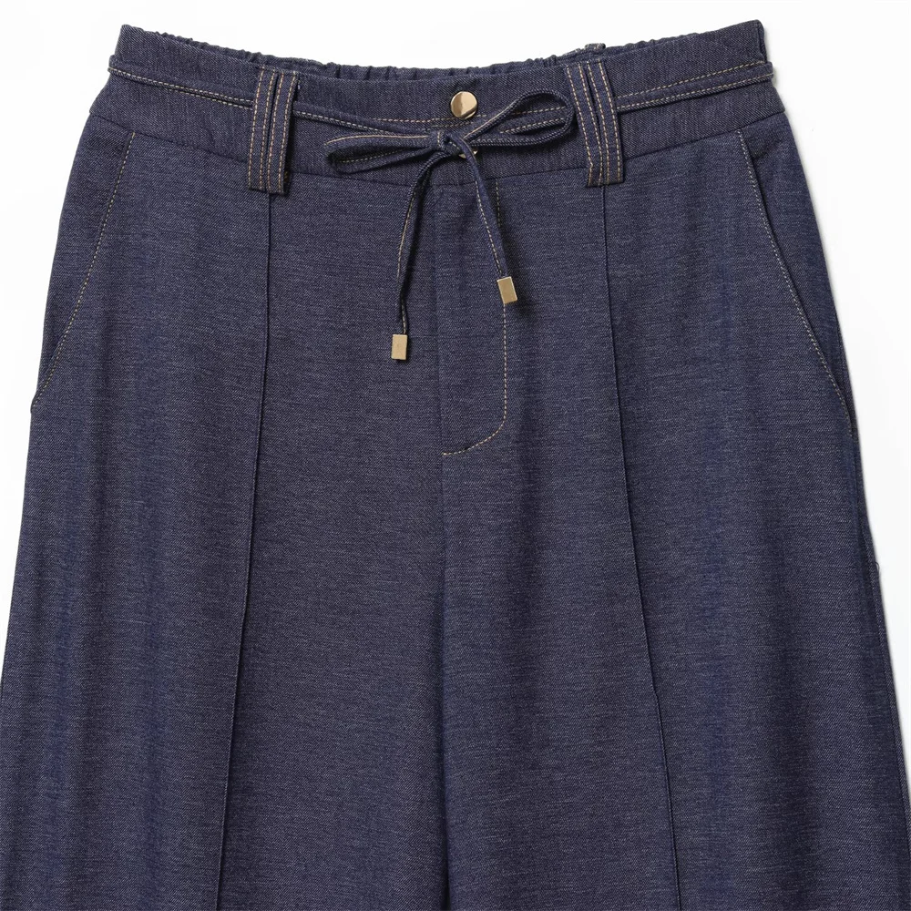 Herfst en winter nieuwe dames pilotenjas met capuchon en lange mouwen in casual stijl, broek met hoge taille en wijde pijpen