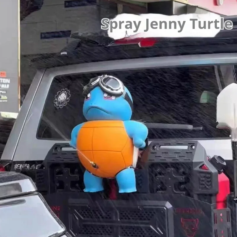 Hot Pokemon Anime Squirtle Will Spray Water Toys Jenny Turtle Car Accessories Spray Water Big Size Cute Model Toys Gift