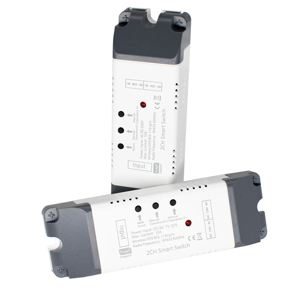 Tuya 2 Channel Smart Wifi Electric Linear Actuator Motor Controller,AC DC 12V 24V 110V 220V Switch,RF433 Remote,2CH Pulse Relay