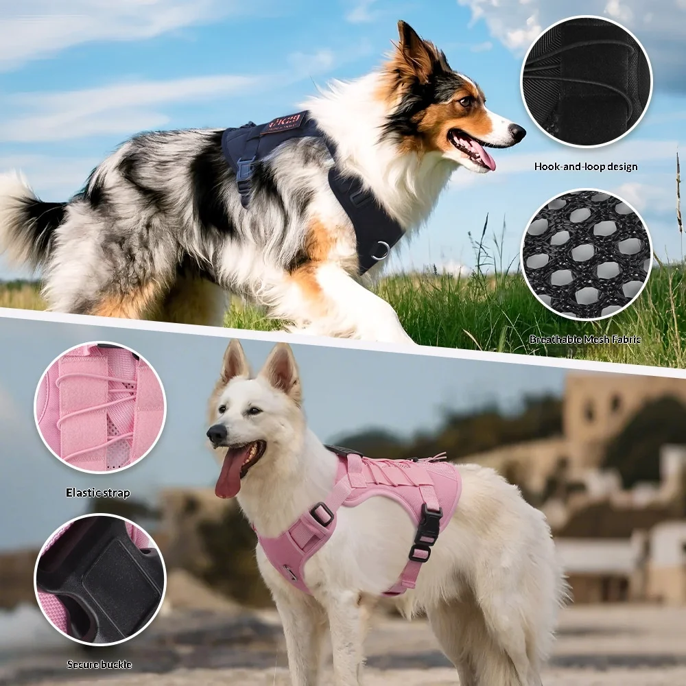 New dog leash vest type breathable dog chest and back explosion-proof punch medium and large dog leash in stock dog collar