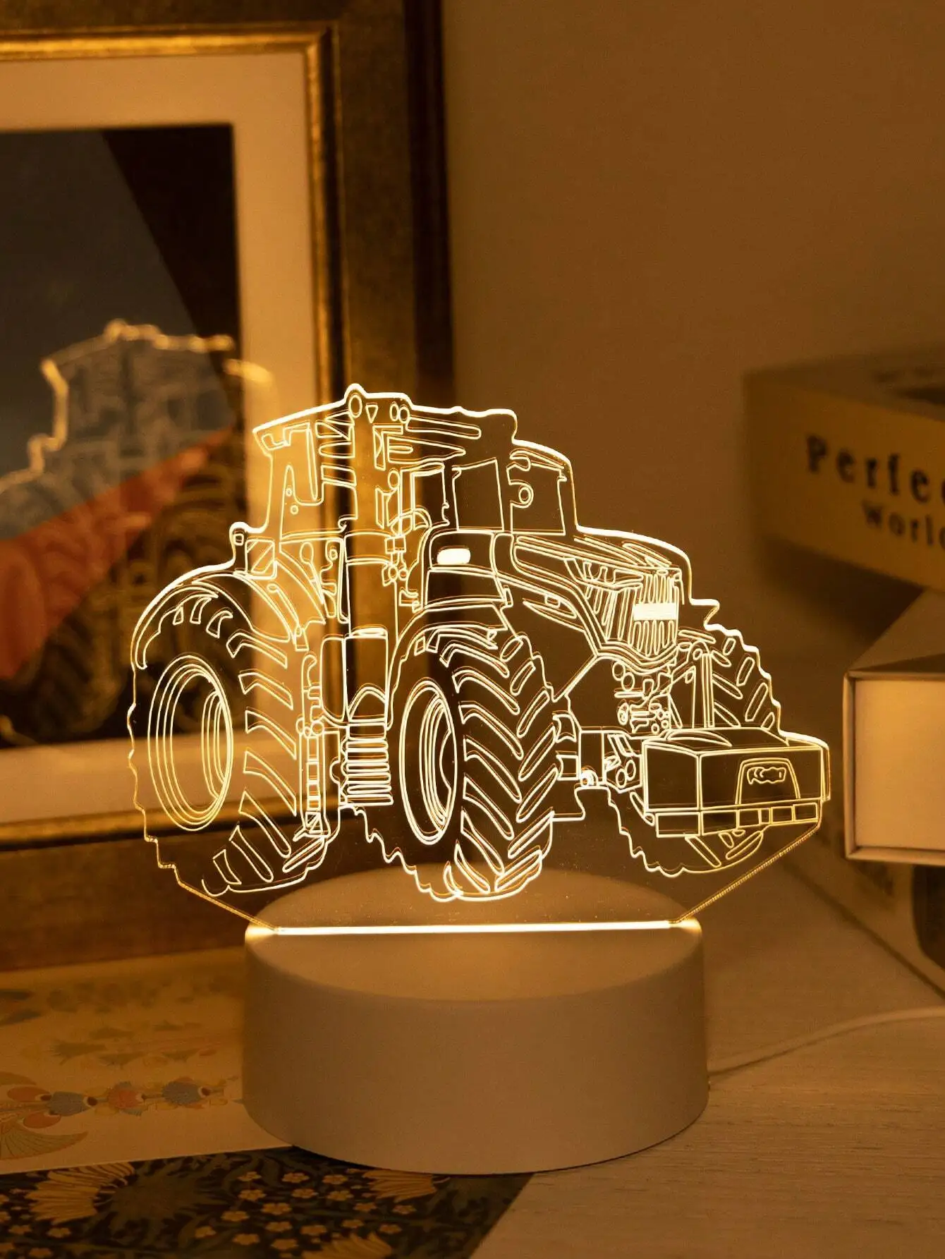 1 قطعة USB 3D رافعة شوكية لودر أطفال بالريموت كنترول ضوء الليل الإبداعي