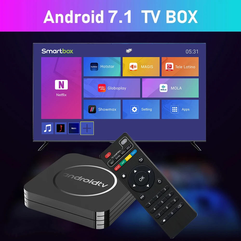 Mortal Q5S Android Allwinner H3 Quad-core Cortex-A53 Smart TV Box 2GB 16GB 4K HDR10 Mali-G31 Home Theater Streaming Media Player