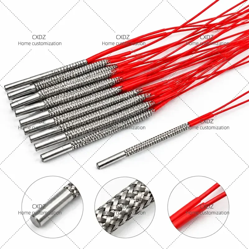 Miniature Ultra Small Single Head Heating Tube 3mm 4mm 5mm High Temperature Resistant External Wire Heating Rod