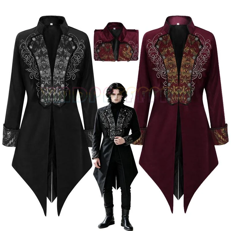Embroidery Jacket - Cappotto da uomo ricamato per Halloween,