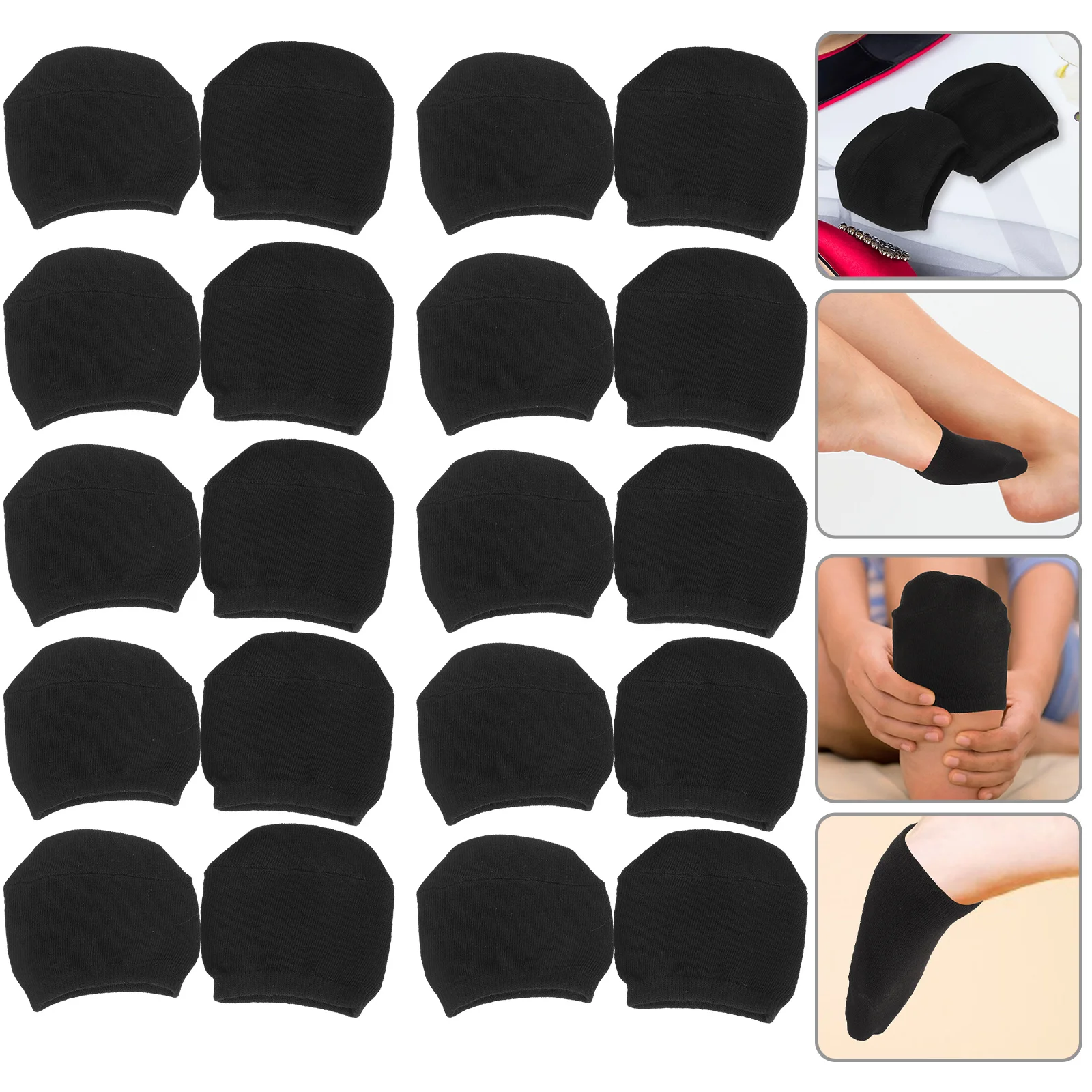 

10 Pairs Cotton Toe Toppers Half Socks Shoe Insoles Comfortable Liner Invisible Miss