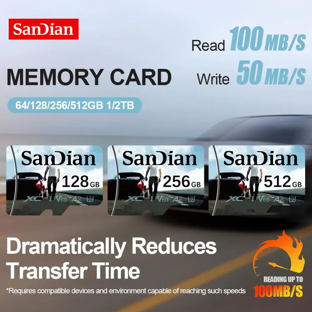 SD Card 2TB Micro High Speed 1TB 256GB 512GB TF Flash Card A1 A2 64GB 128GB Memory Card For Smartphone/surveillance Camera UAV