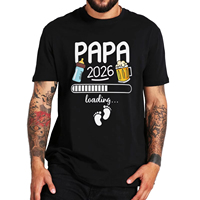 Papa 2026 Funny Future Dad Beer Lovers Printed T-shirts Graphic T-shirts High Quality Men's Short Sleeve T-shirts Men's Tops