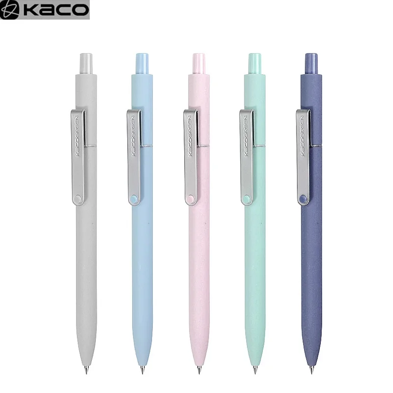 KACO High Quality Gel Pen Belt Clip Press Writing Pen 0.5MM Black Ink Rollerball Stylo Pучка caneta for Business Stationery