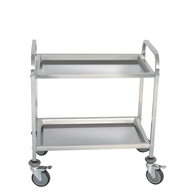 Metal SUS Cart CageTable Trolley with Wheels Caster   Table with Shelf and Legs for  Clinic Bar and Hotel Warehouse Workshop