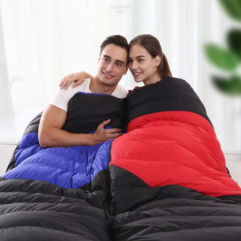 (180+30)*80CM White Duck Down 2100G Filling -15C Comfortable Temperature Waterproof Sleeping Bag Saco De Dormir