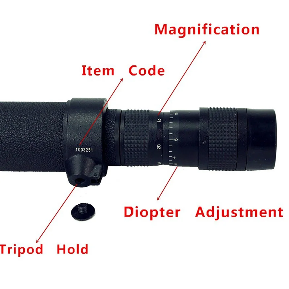 Baigish Monokular-Zoom-Teleskop, 8–24 x 40, HD, leistungsstarkes optisches Metallobjektiv, astronomisch, mit großer Reichweite, Original Bak4, russisches Schwarz – Detail 3