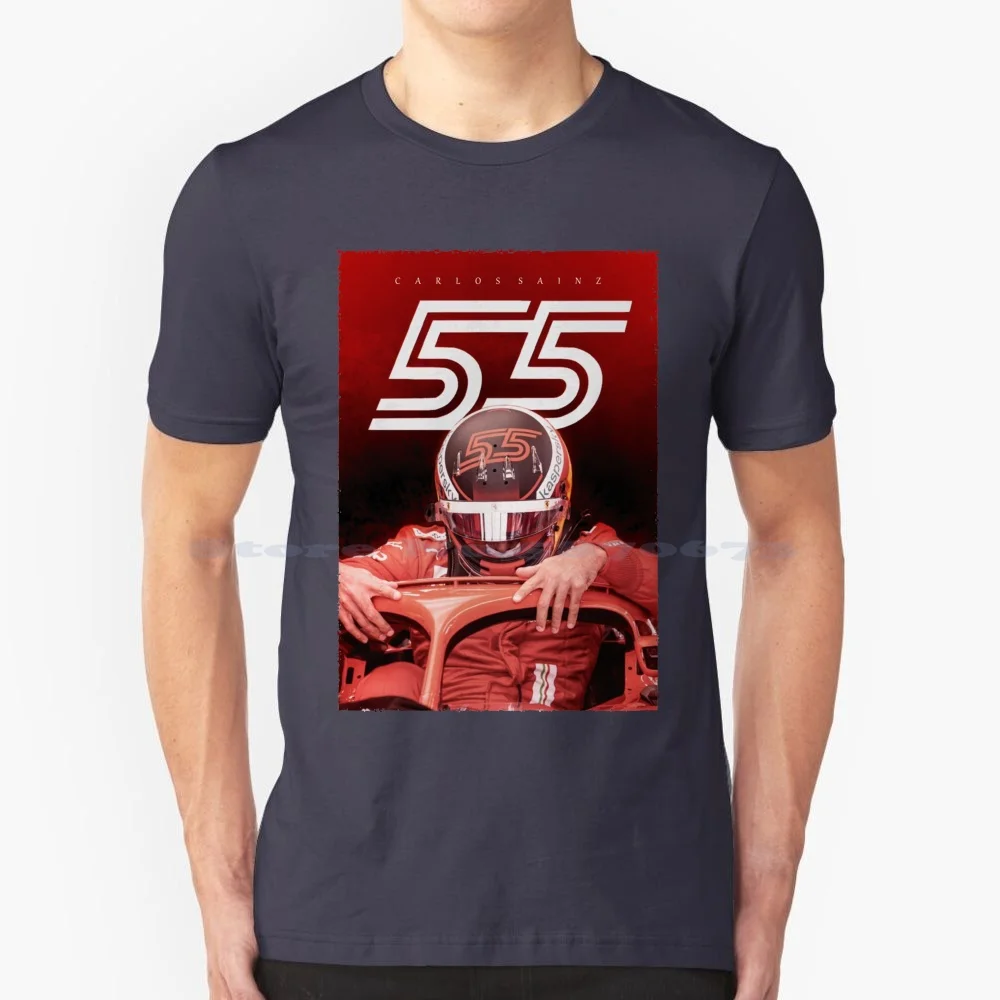 Top Merch 55ainz T Shirt 100% Cotton Tee Carlos Sainz Jr Carlos Sainz Vázquez De Castro Scuderia Antonio Sainz Carlos Sainz 55