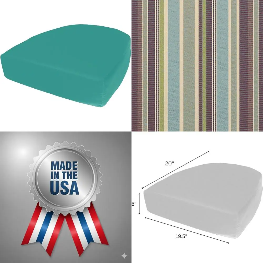 

Подушка Source Заокруглая подушка для заднего сиденья, глубина 19,5 x 20 x 5, Прочная подушка для сиденья в помещении и на открытом воздухе, изготовлена с устойчивой к выцветанию Su