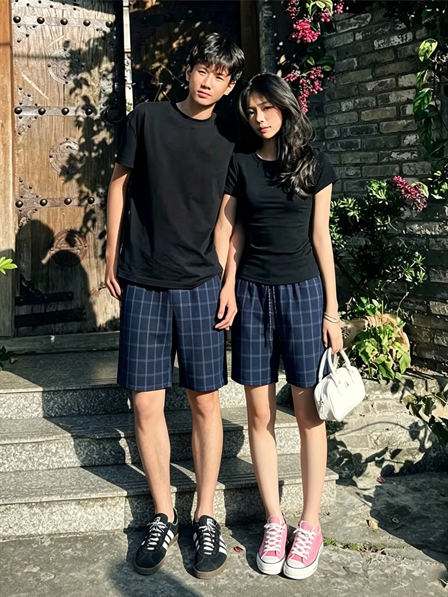 

Cleanfit Plaid Fitness Shorts Men's Summer Sport Training Pants Trendy High-End Five-Quarter Length Straight Leg Casual Shorts