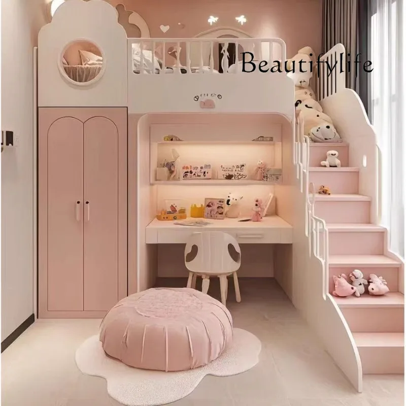 X Luxuce escaleras camas normales para niños Decker barandilla individual moderna niñas Camas para niños princesa Camas individuales muebles infantiles Ho