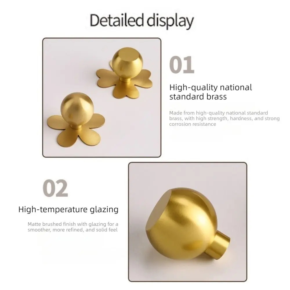 Fashion Brass Cabinet Pull with Backplate Minimalist Drawer Pull Gold Wardrobe Knob Drawer Decoration