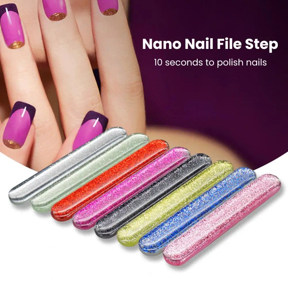 10-Piece Polishing File Colorful Glitter Nano Glass Nail Files Simple Operation Professional Manicure Polish Buffer Nail Care Ac