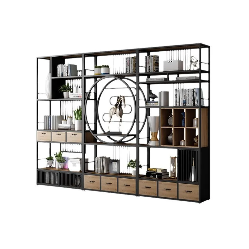 

Кованая железная книжная полка Богу, перегородка, шкаф для офиса, чайная комната, многослойная полка