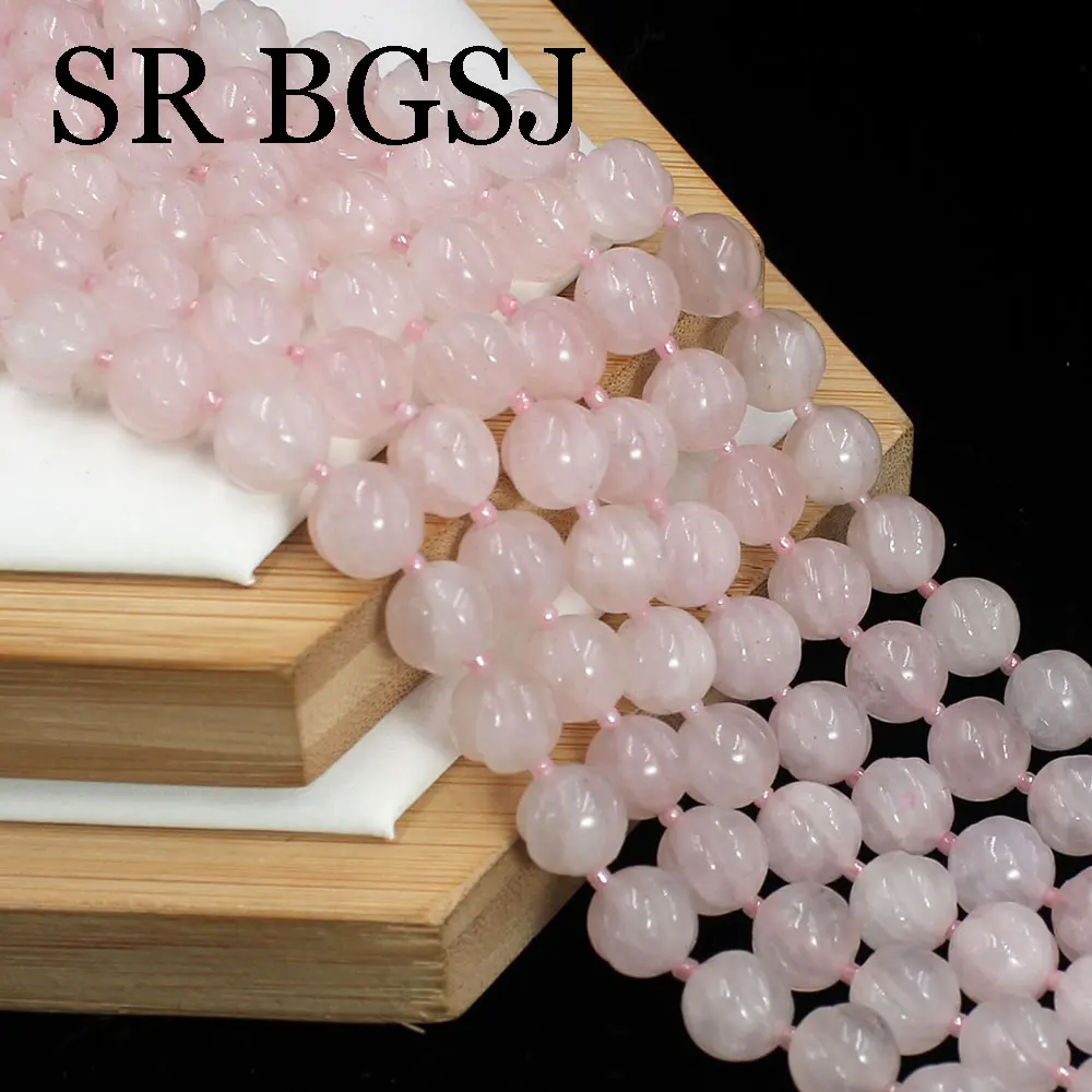 

10mm Pink Crystal Twist Round Faceted Rose Quartz Natural Stone Loose Mineral Jewelry Making DIY Beads 15"
