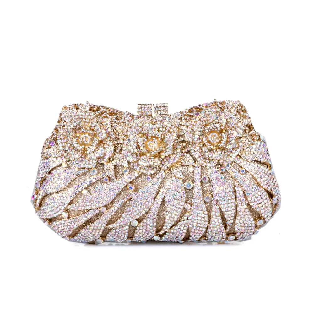 2025 Hollow Out Women Diamond Wedding Purse Crystal Lady Evening Clutches Luxury Bridal Prom party Bags Formal Dinner Handbags