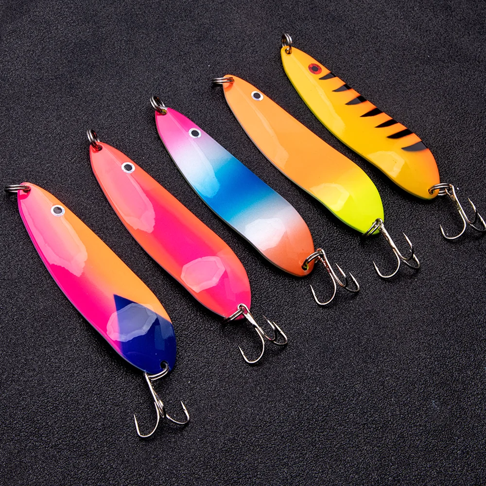 Trout Fishing 75mm/95mm Spoon Artificial Bait Freshwater Spoo Fishing Jigbait Fiahing Flutter Spoon Jerkbait Lures