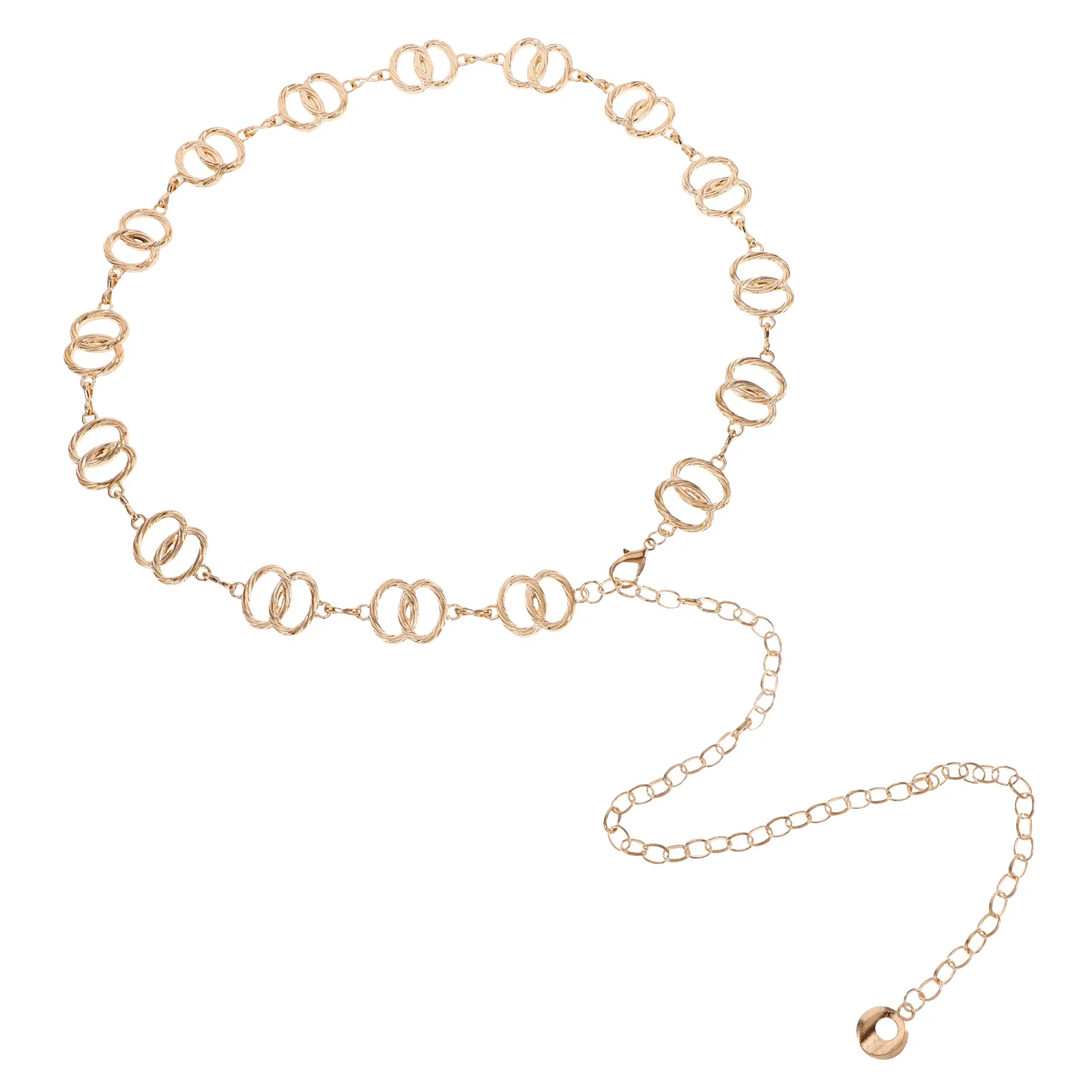

Zinc Alloy Double Ring Chain For Women Minimalist Belt Waist Jewelry Dress Belt Fashion Accessories Belly Chains