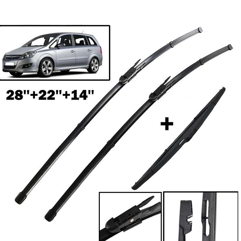 

Erick's Wiper Front & Rear Wiper Blades For Vauxhall Opel Zafira B 2005 - 2011 Windshield Windscreen Window Brushes 28"+22"+14"