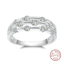 Szjinao Trending Wedding Band Moissanite Anel Com Certificado Genuine Silver 925 Enagement Jewel Presente Para As Mulheres Pedras Positivas