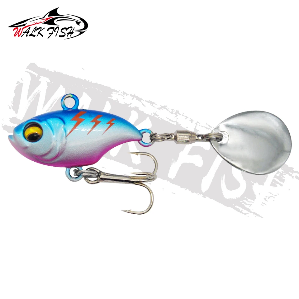 SPAZIERGANG FISCH Neue Schwanz Spinning 14g Balance Rotierenden Metall Jig VIB Vibration Köder Spinner Löffel Sinkende Köder Angelgerät pesca – Detail 18
