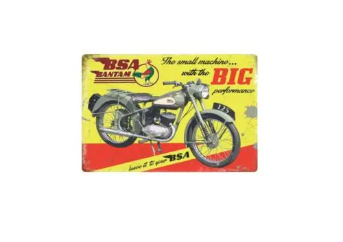 Metal Tin Signs BSA Bantam Vintage Retro Home Man Cave Garage Shed